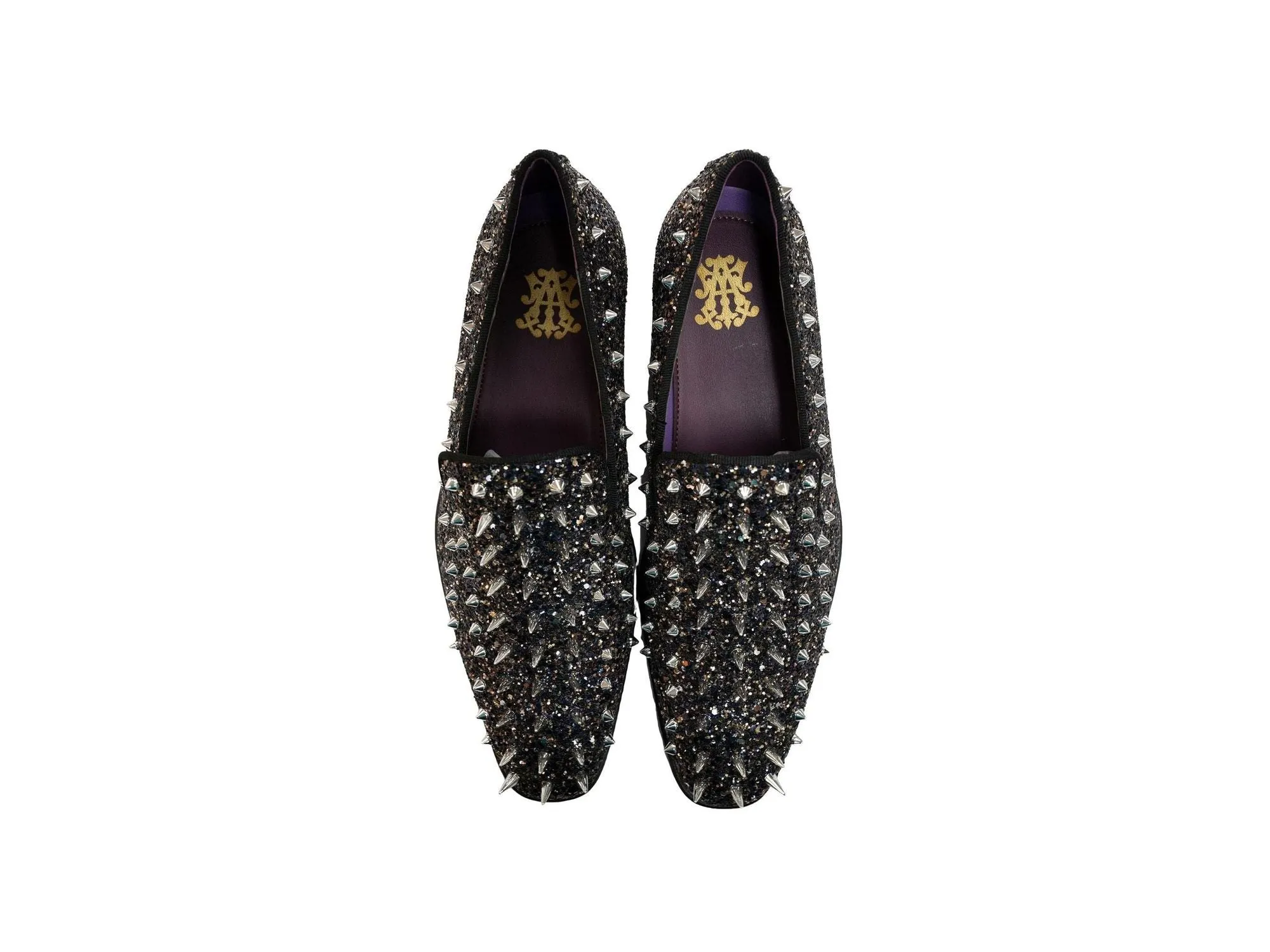 After Midnight Glitter Spike Formal Loafer in Black-Multi