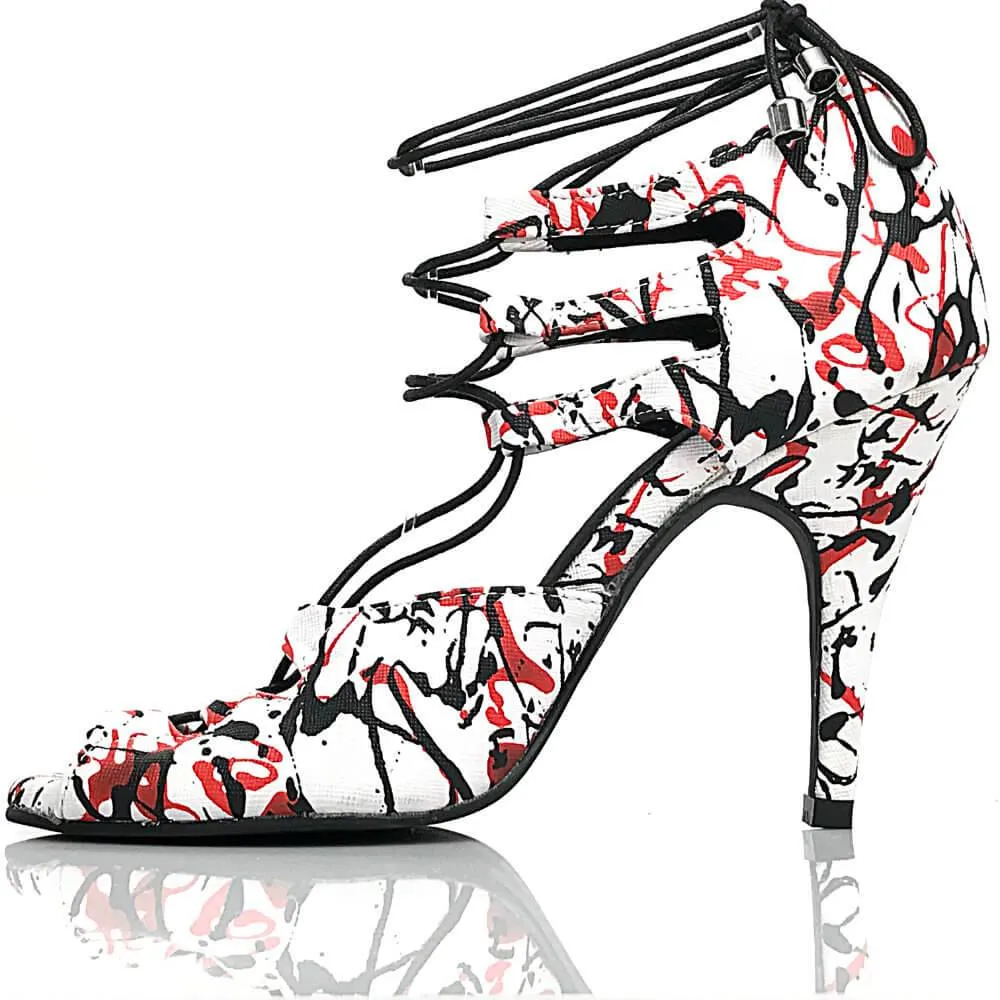 Alemana - Red, Black and White Paint Splash - Street Sole