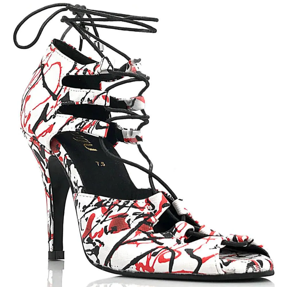 Alemana - Red, Black and White Paint Splash - Street Sole