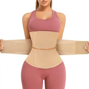 AOSBOEI Waist Trainer for Women Workout Waist Cincher Trimmer Underbust Corset Tummy Control Hourglass Body Shapewear Beige