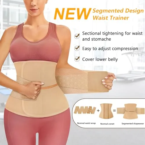 AOSBOEI Waist Trainer for Women Workout Waist Cincher Trimmer Underbust Corset Tummy Control Hourglass Body Shapewear Beige