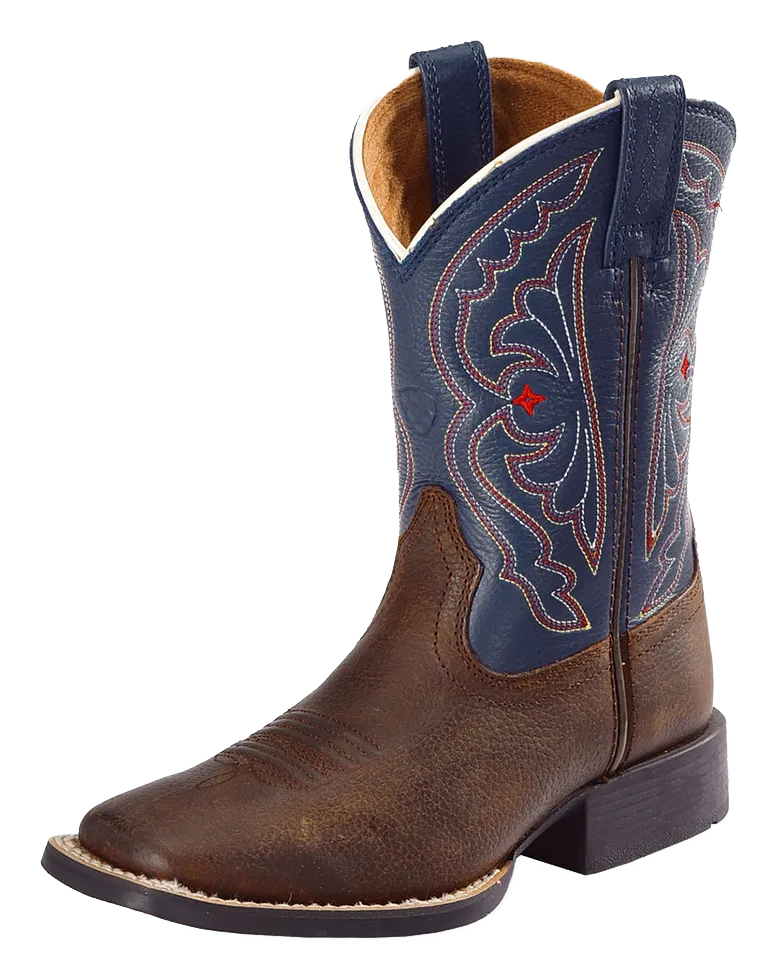 ARIAT CHILDRENS QUICKDRAW WESTERN BOOT BROWN OILY