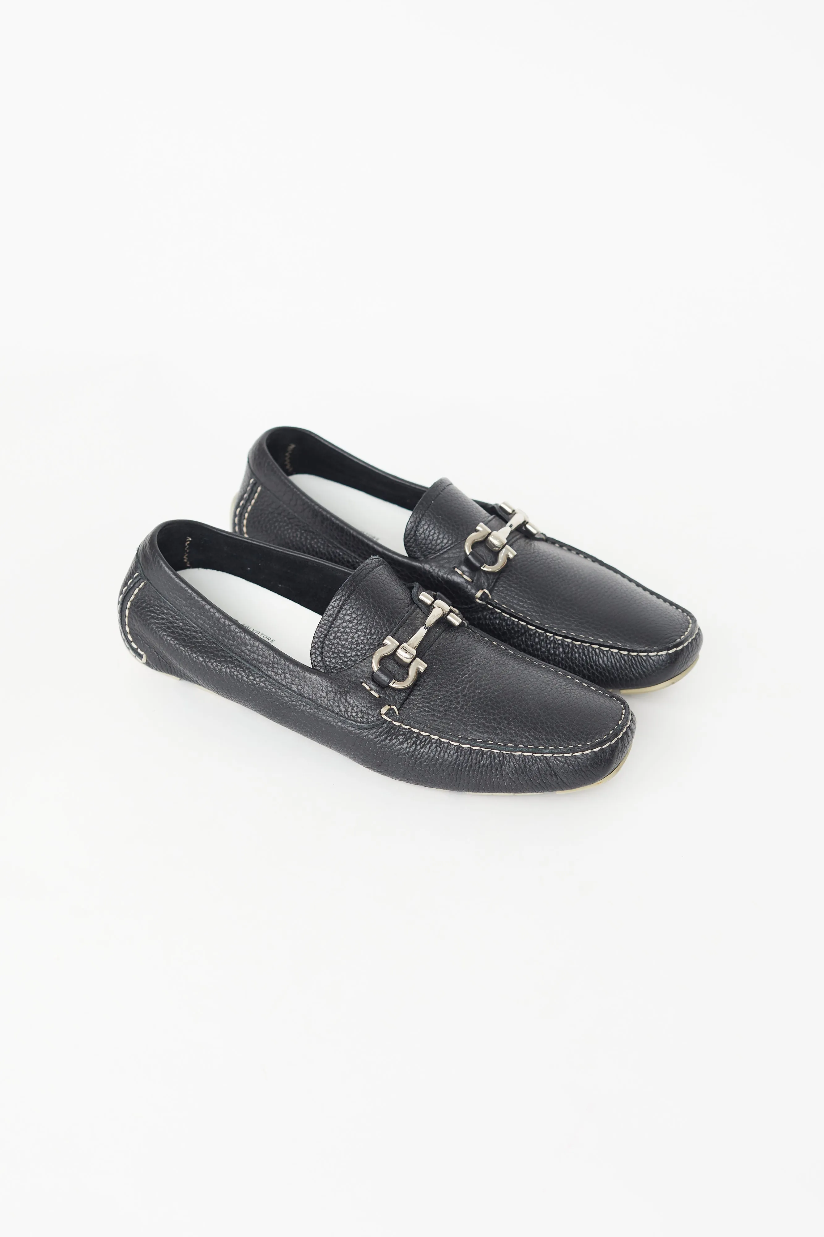 Black Contrast Stitch Driving Loafer