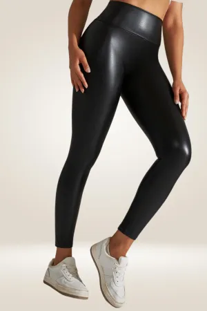 Black High Waisted Faux Leather Leggings