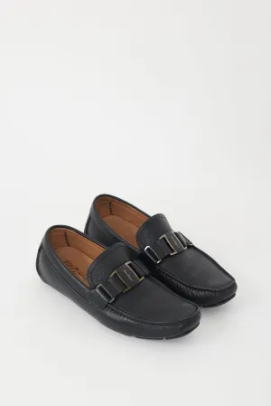 Black Leather Buckled Sardegna Loafer