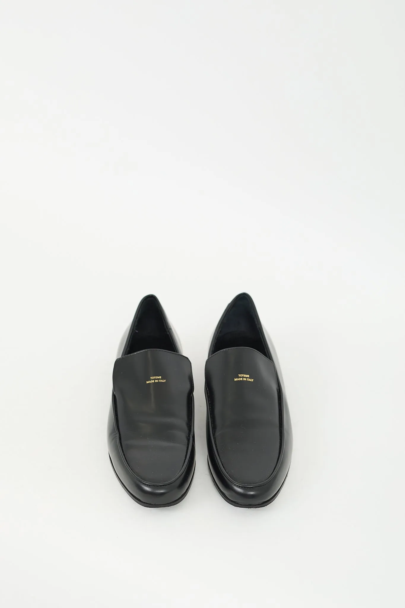 Black Leather Oval Loafer