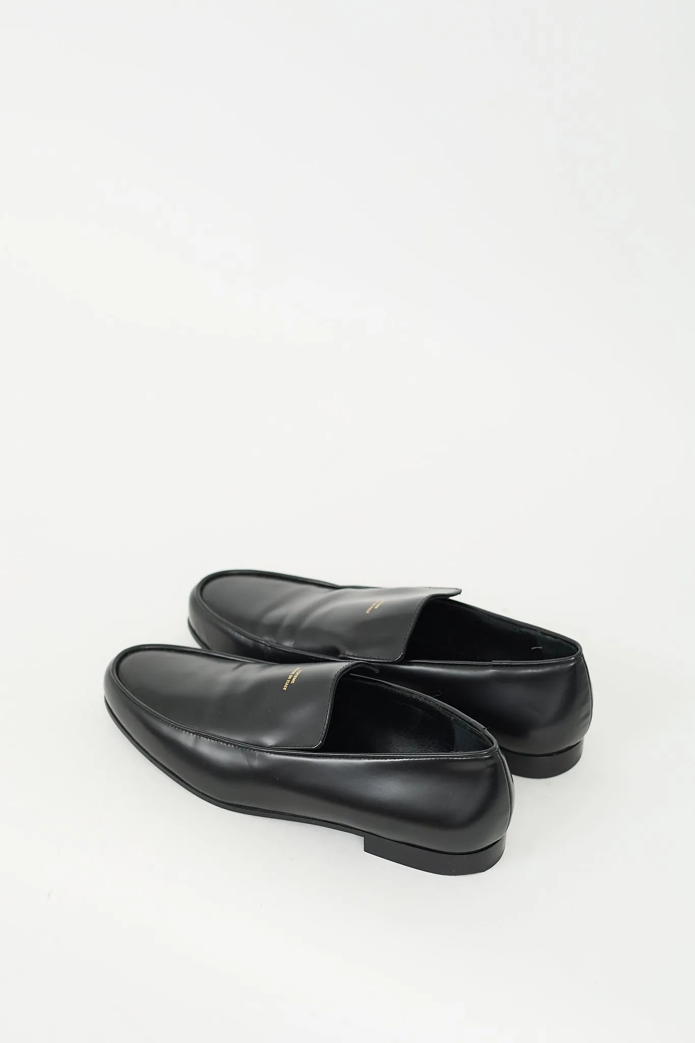 Black Leather Oval Loafer