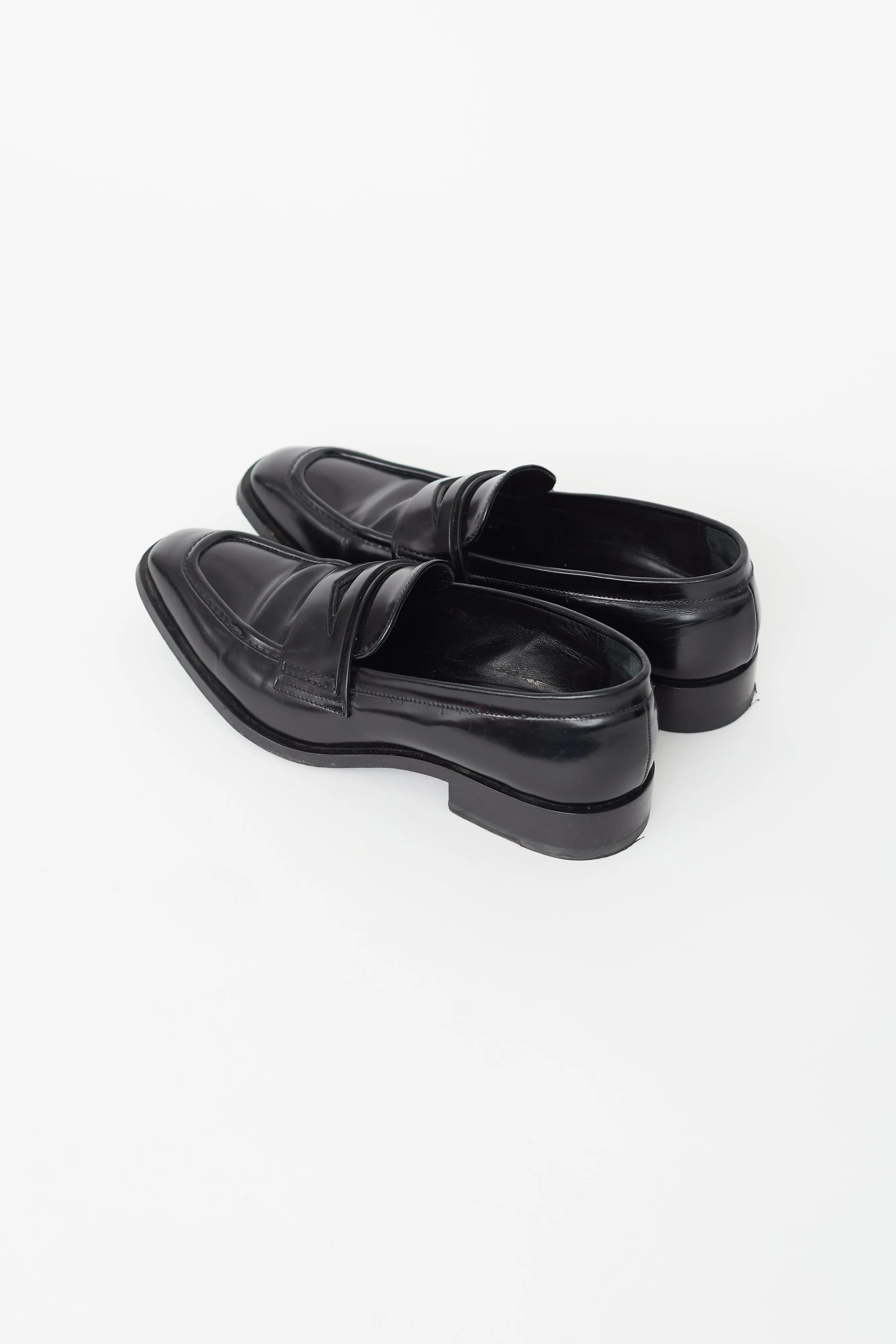 Black Leather Penny Loafer