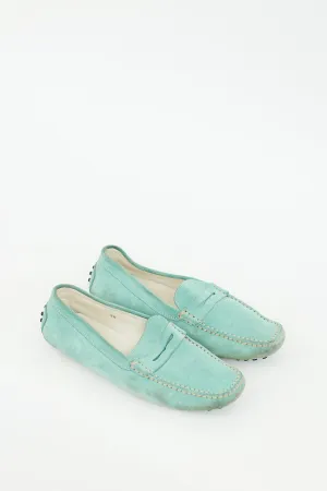 Blue Suede Contrast Stitch Loafer