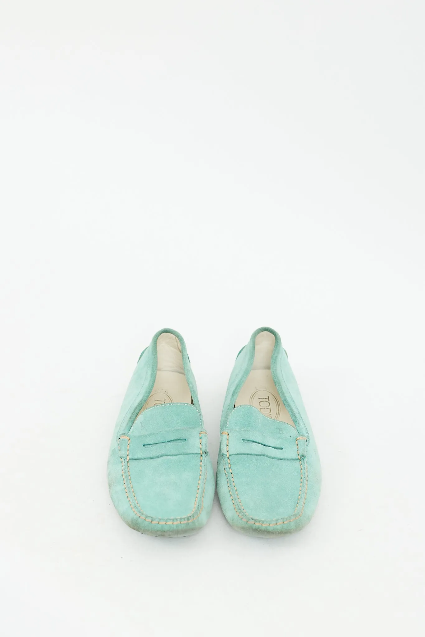 Blue Suede Contrast Stitch Loafer