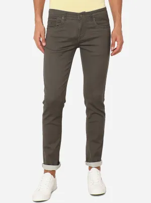 Brown Solid Narrow Fit Jeans | Greenfibre