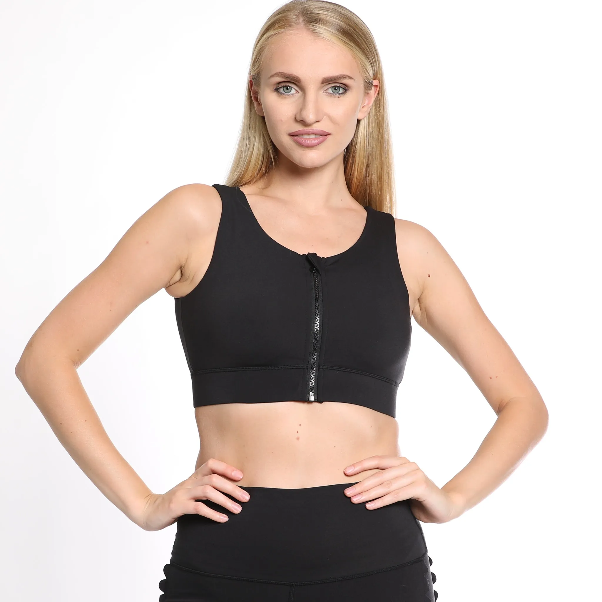 Capucine 2 - High Neck High Support Nursing & Hands Free Pumping Sports Bra (Noir)