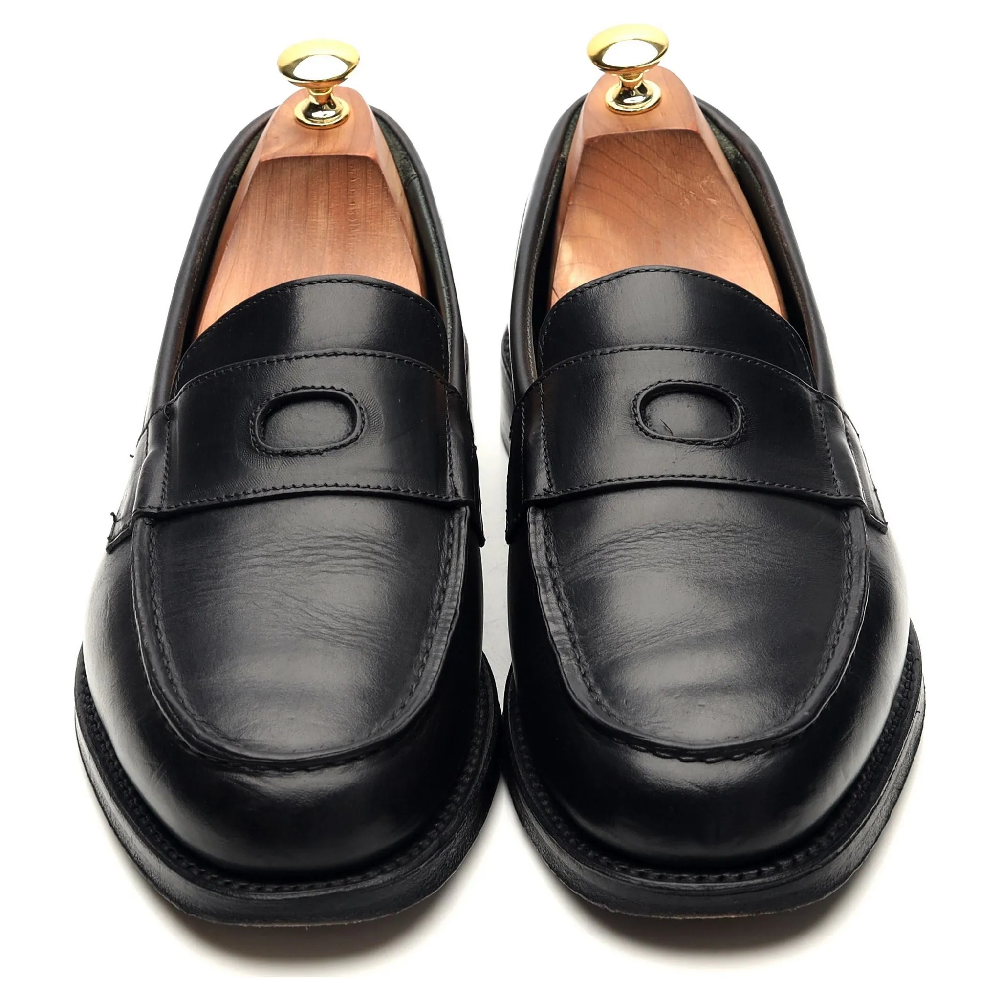 'Charles' Black Leather Loafers UK 9