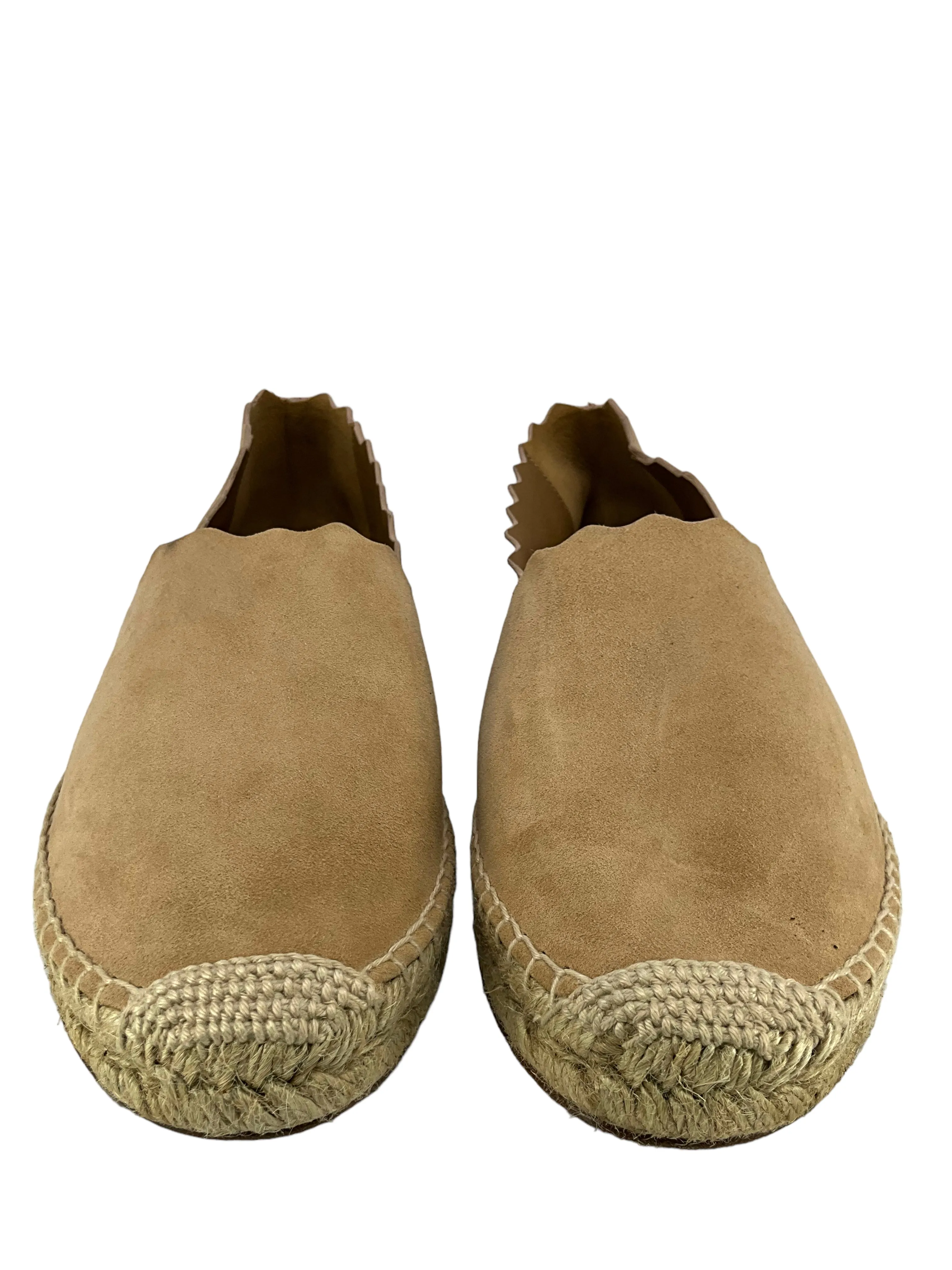 Chloe Lauren Scalloped Suede Espadrilles Size 10