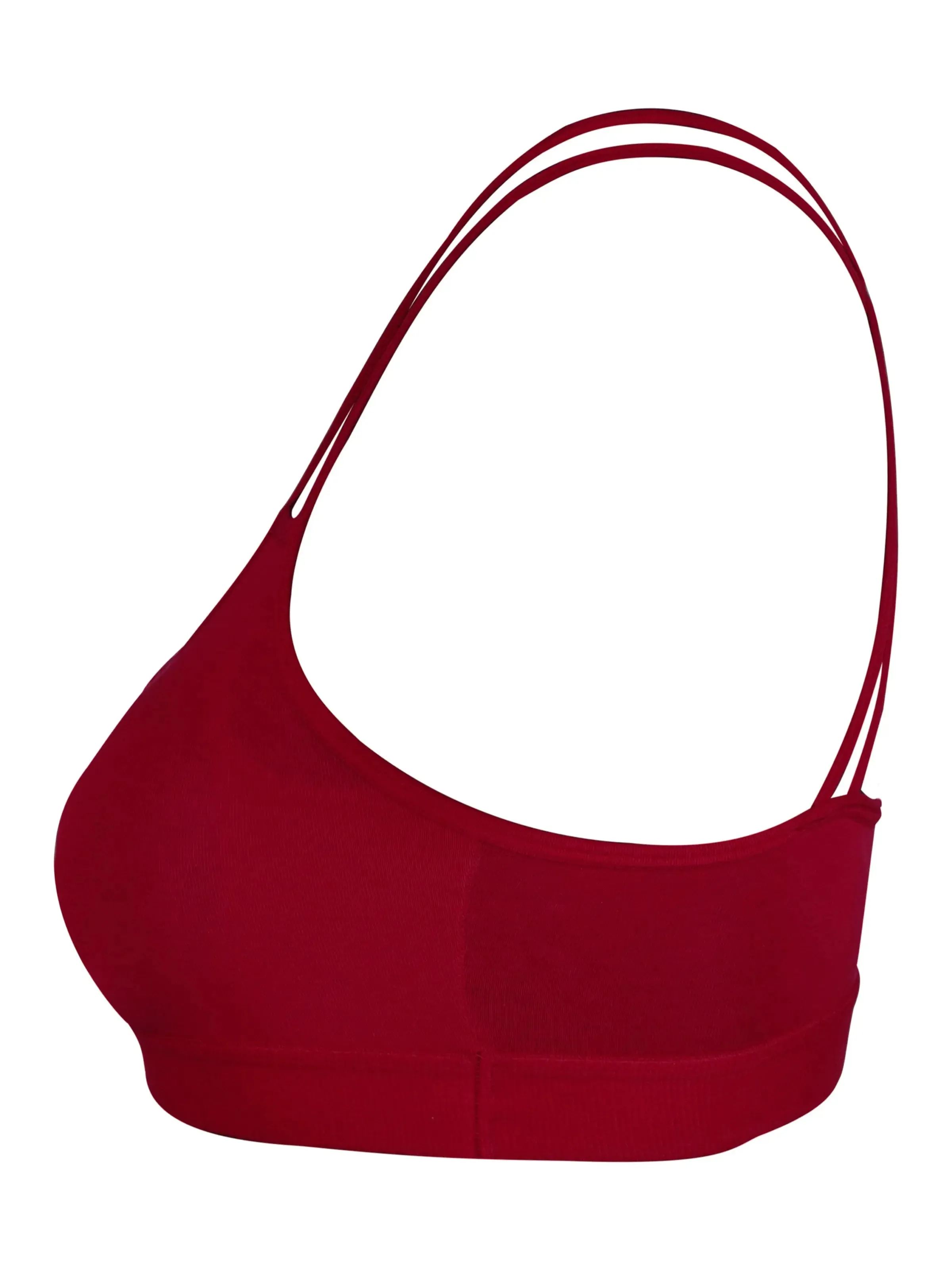 Cotton Criss Cross Back Sports Bra in Maroon with Full Coverage, Removable Pads & Supportive Underband