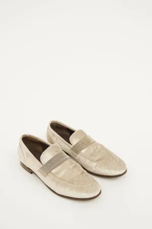 Cream Velvet Loafer