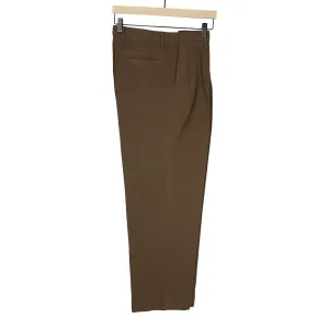 Double pleated trousers in cocoa brown cotton linen (separates)