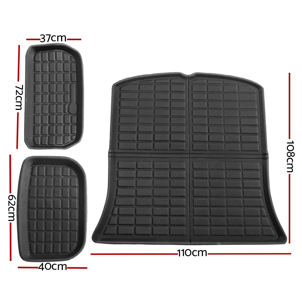 Durable Rubber Car Mats Set | Custom Fit for Tesla Model Y