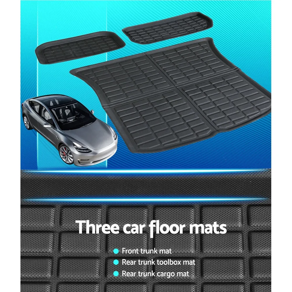 Durable Rubber Car Mats Set | Custom Fit for Tesla Model Y