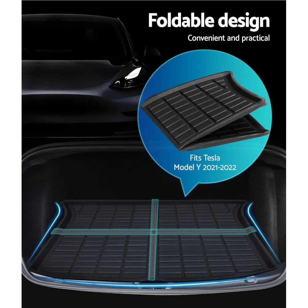 Durable Rubber Car Mats Set | Custom Fit for Tesla Model Y