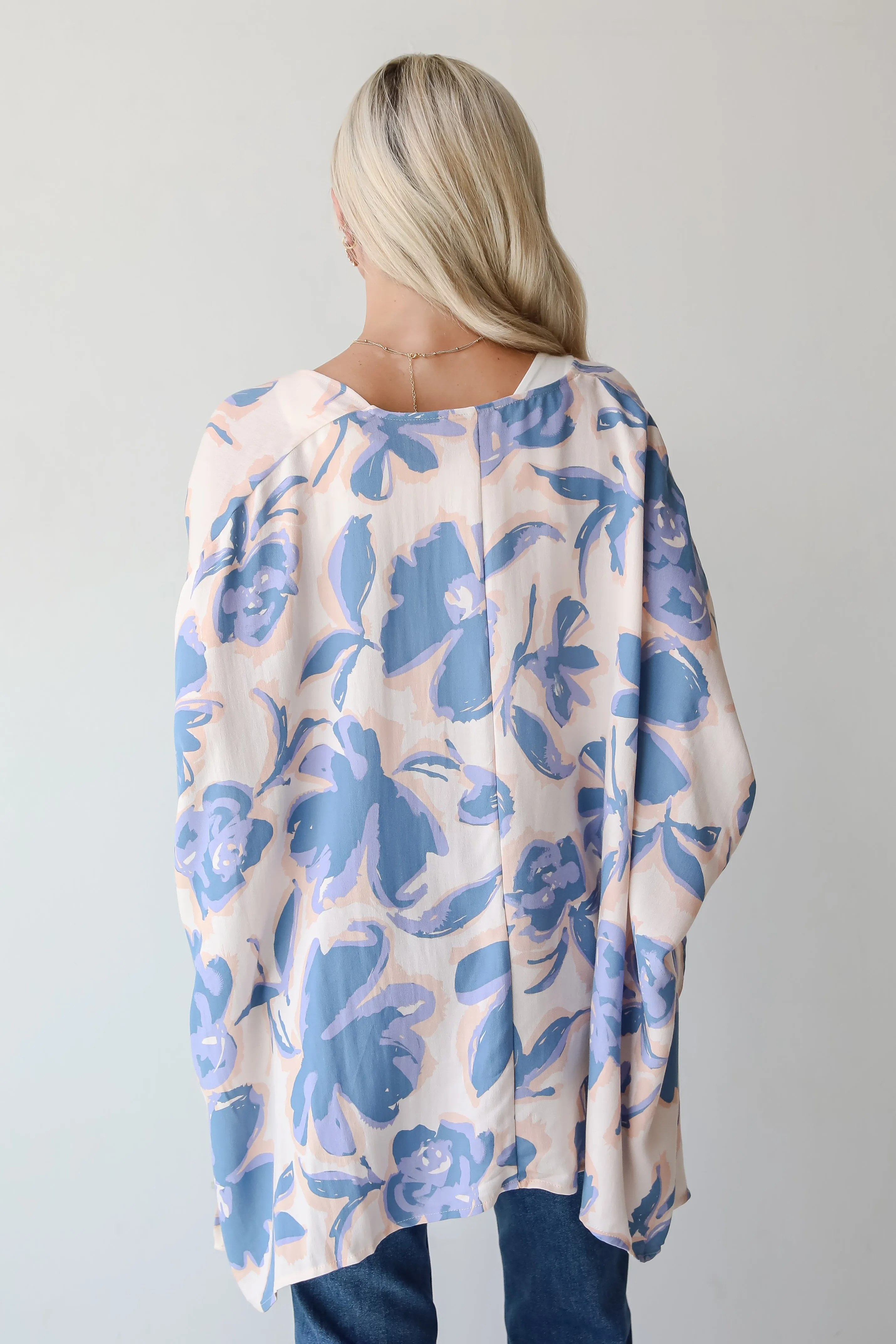 FINAL SALE - Season Of Blooms Blush Floral Kimono