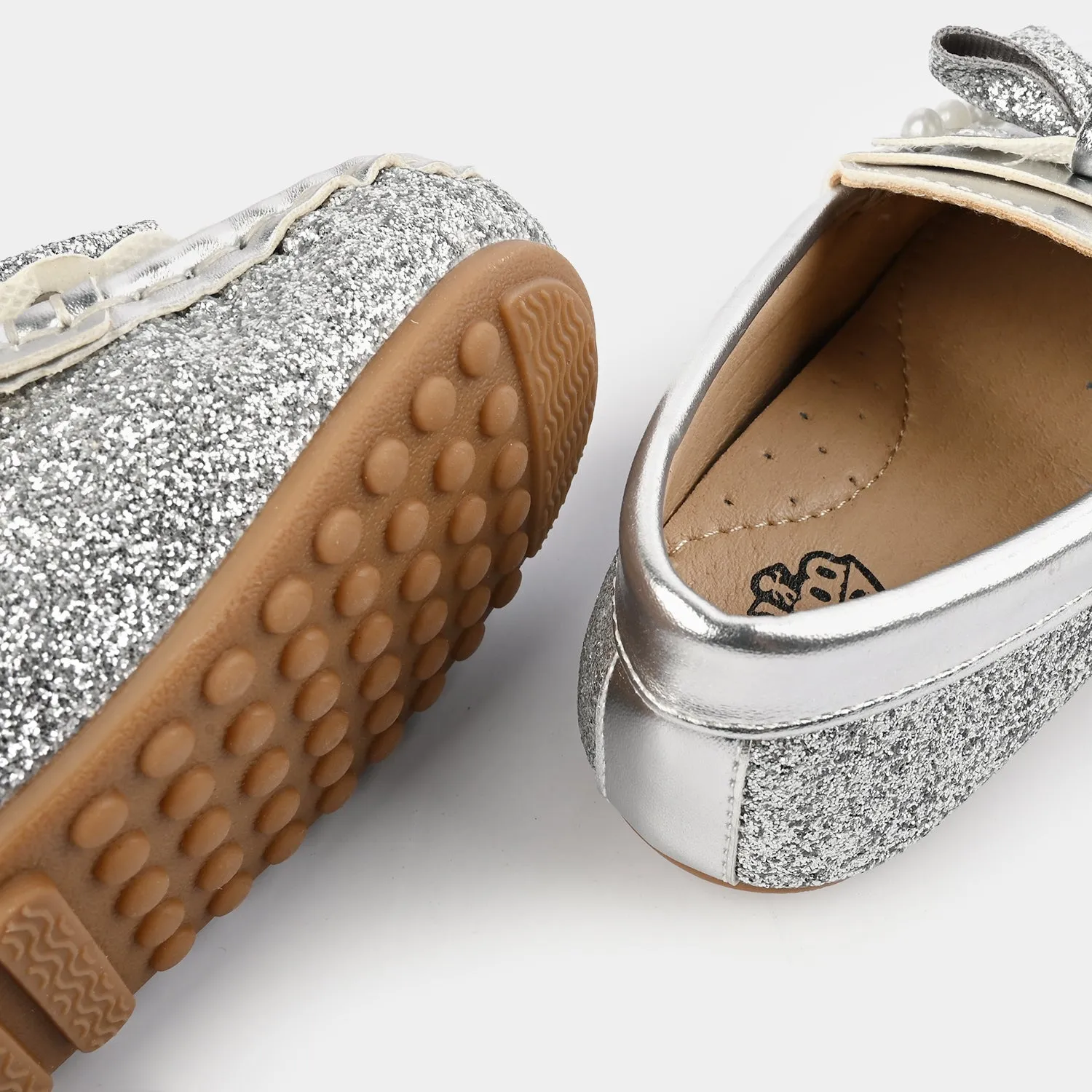 Girls Loafers PY-L2-SILVER