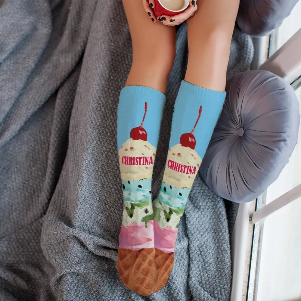 Ice Cream Personalized Tube Socks