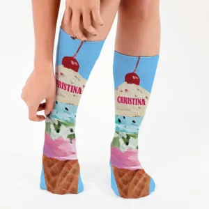 Ice Cream Personalized Tube Socks