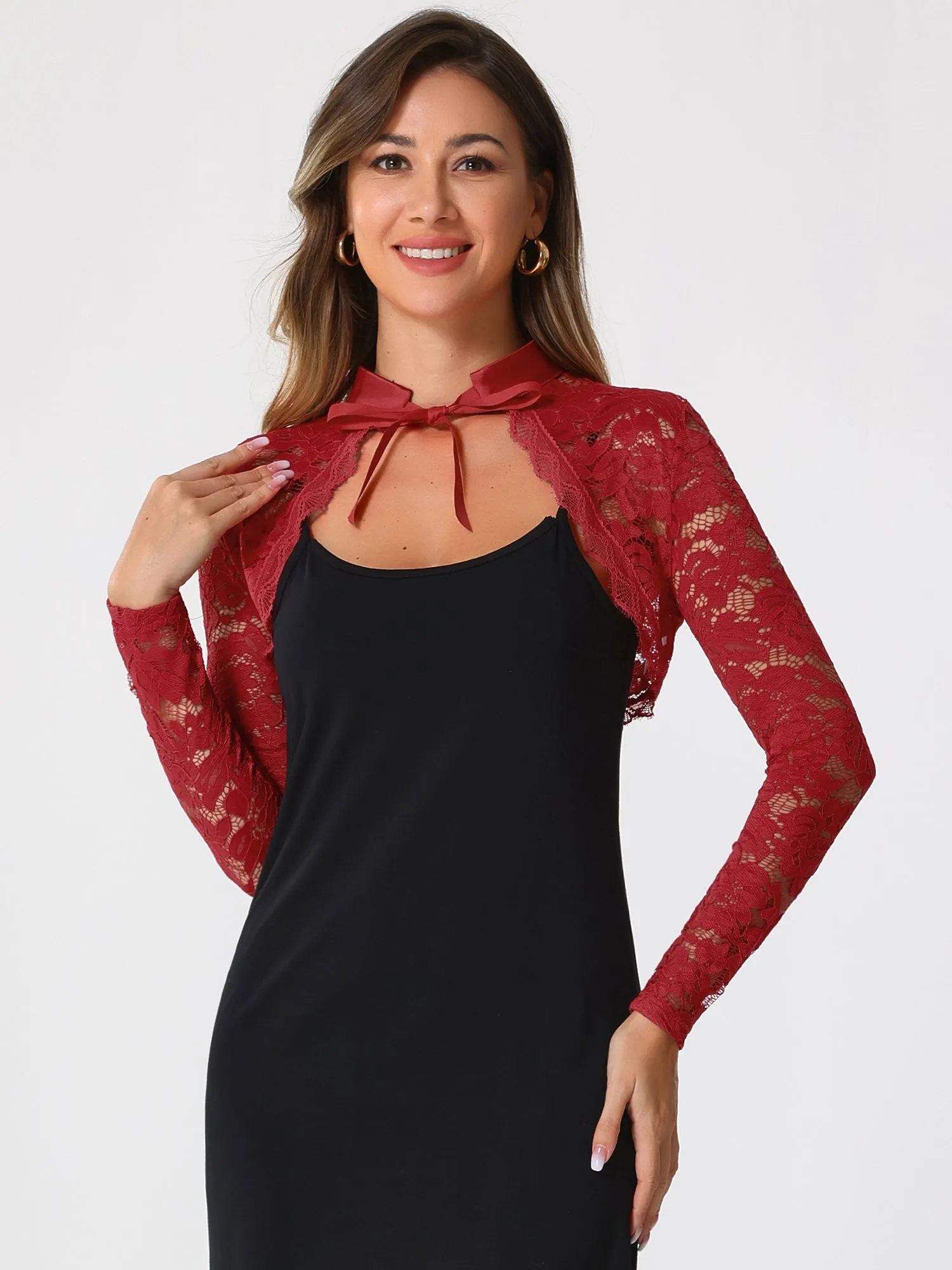 Lace Bolero Shrug Stand Collar Crop Gothic Top