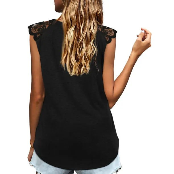 Lace Sleeve Women Tank Tops