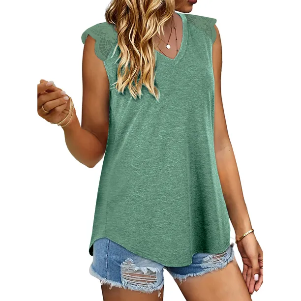 Lace Sleeve Women Tank Tops