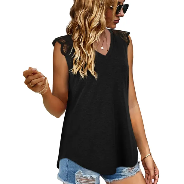 Lace Sleeve Women Tank Tops