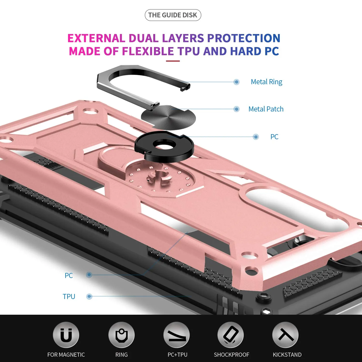 LeYi for Xiaomi Mi 9 Case with Magnetic Ring Holder, Full Body Protective [Military Grade] Silicone TPU Personalised Shockproof Armour Phone Cover