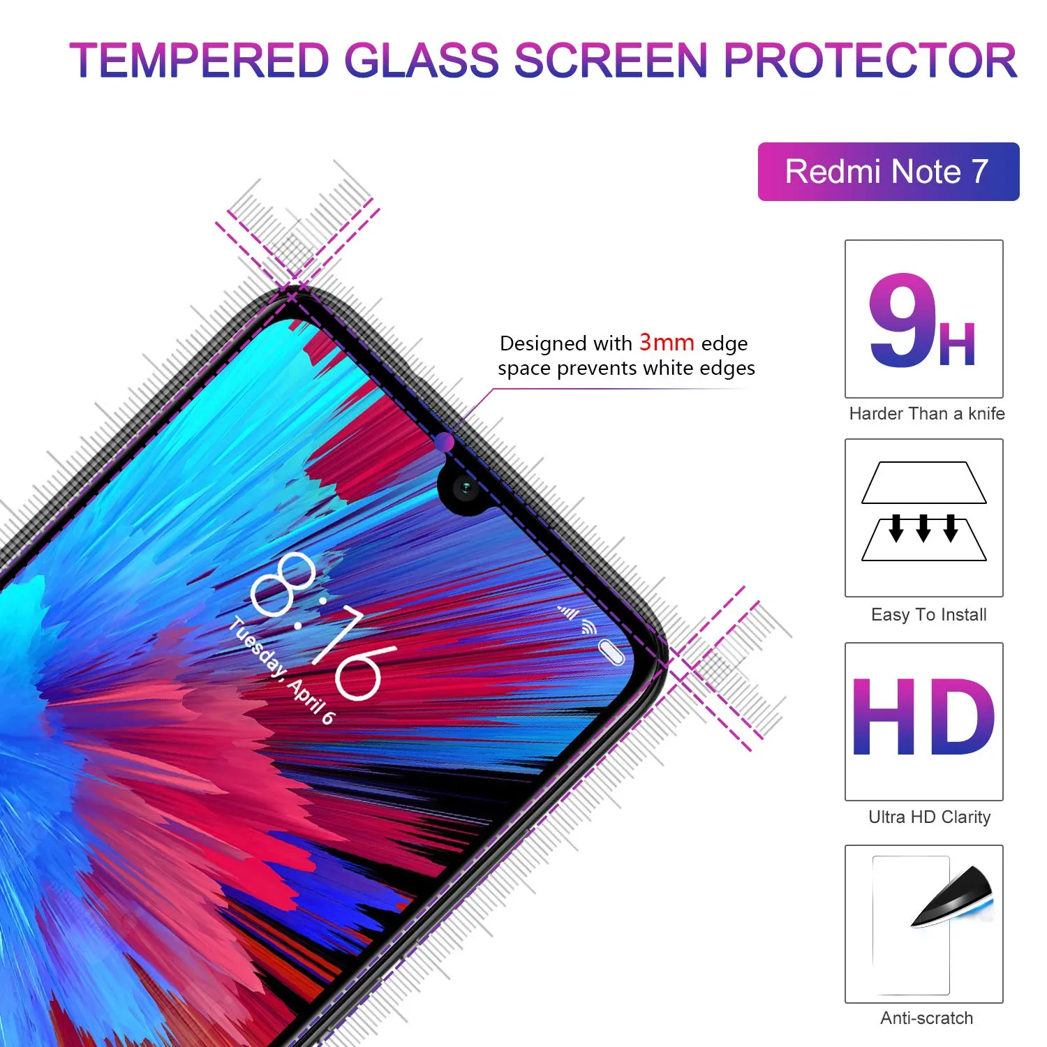 LeYi Xiaomi Redmi Note 7 Case with Ring Holder Kickstand, Full Body Protective Silicone TPU Gel Shockproof Tough Armour Cover with Screen Protector