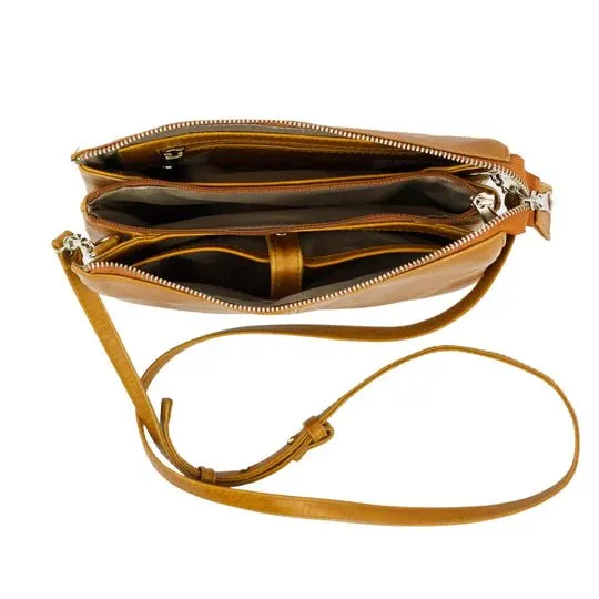 Mally Tara Leather Crossbody Bag | Toffee