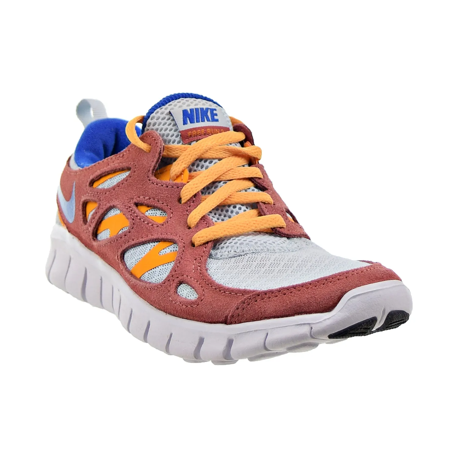 Nike Free Run 2 (GS) Big Kids' Shoes Aura-University Gold-Canyon Rust-Game Royal