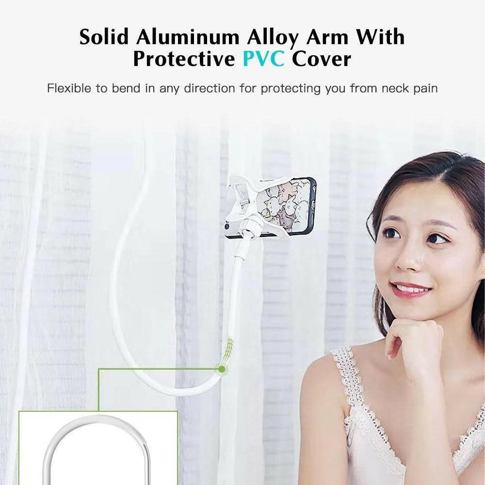 Phone Holder Bed Phone Holder Mount with Flexible Arm 360 Degree Rotation Phone Clamp Clip Stand Bedside Bracket Stand