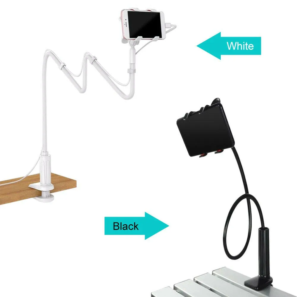 Phone Holder Bed Phone Holder Mount with Flexible Arm 360 Degree Rotation Phone Clamp Clip Stand Bedside Bracket Stand