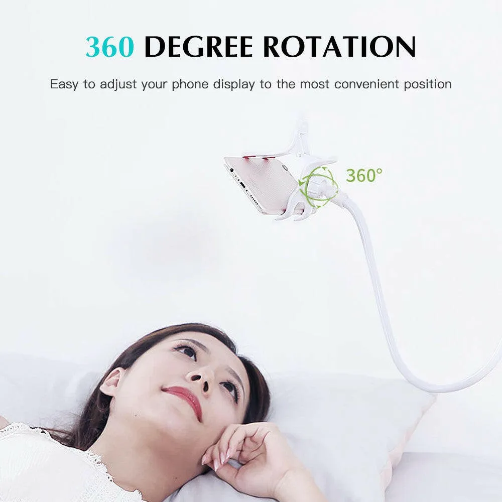 Phone Holder Bed Phone Holder Mount with Flexible Arm 360 Degree Rotation Phone Clamp Clip Stand Bedside Bracket Stand