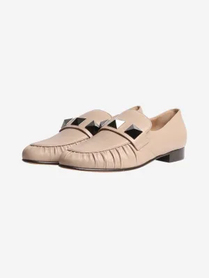 Pink macro stud leather loafers - size EU 37