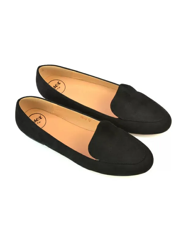 Quincy Slip On Low Heel Back to School Shoes Pumps Loafers in Black Patent