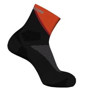 Salomon Pulse Ankle Socks | Black / Cherry Tomato / Fired Brick