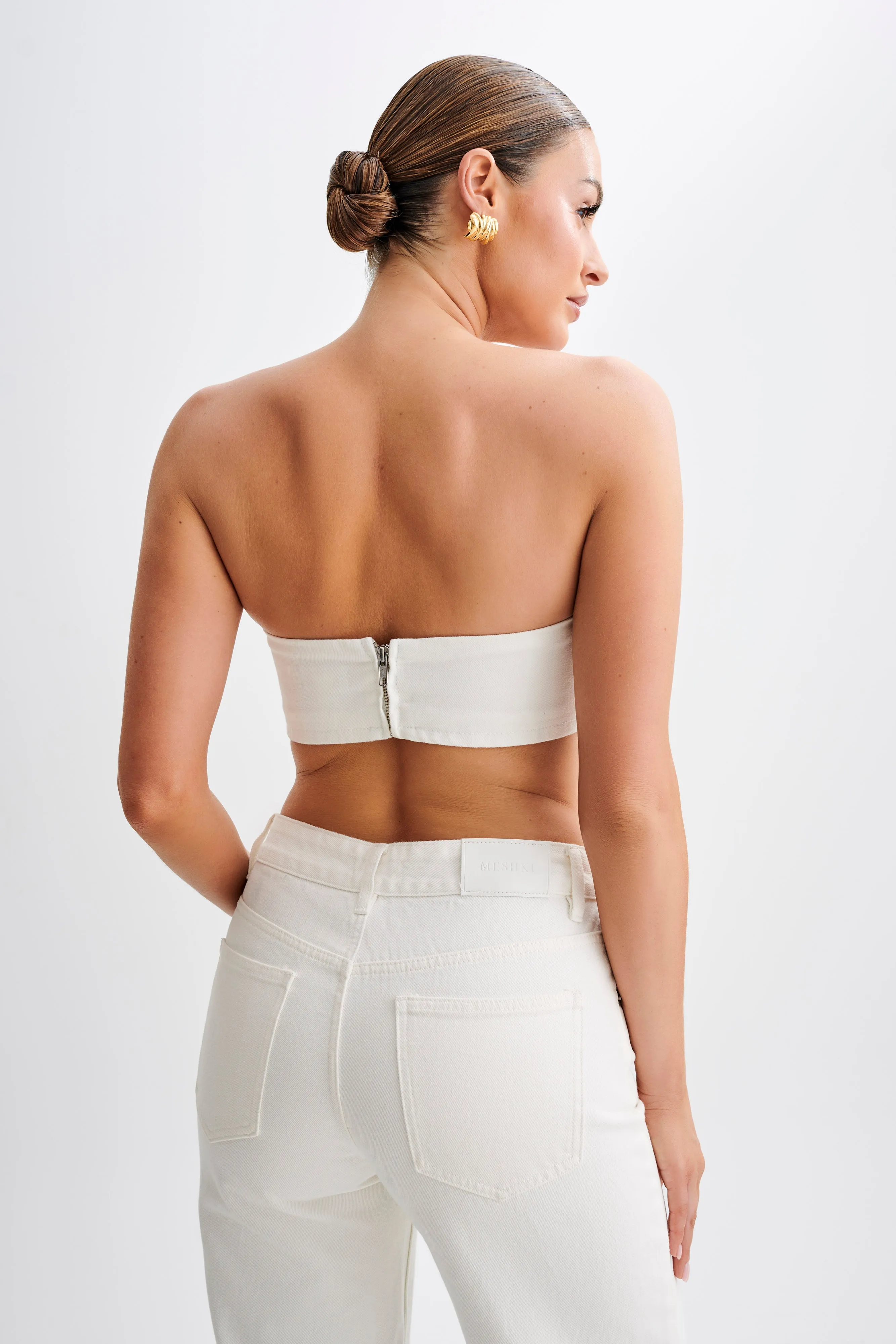 Samantha Rose Denim Bandeau - White