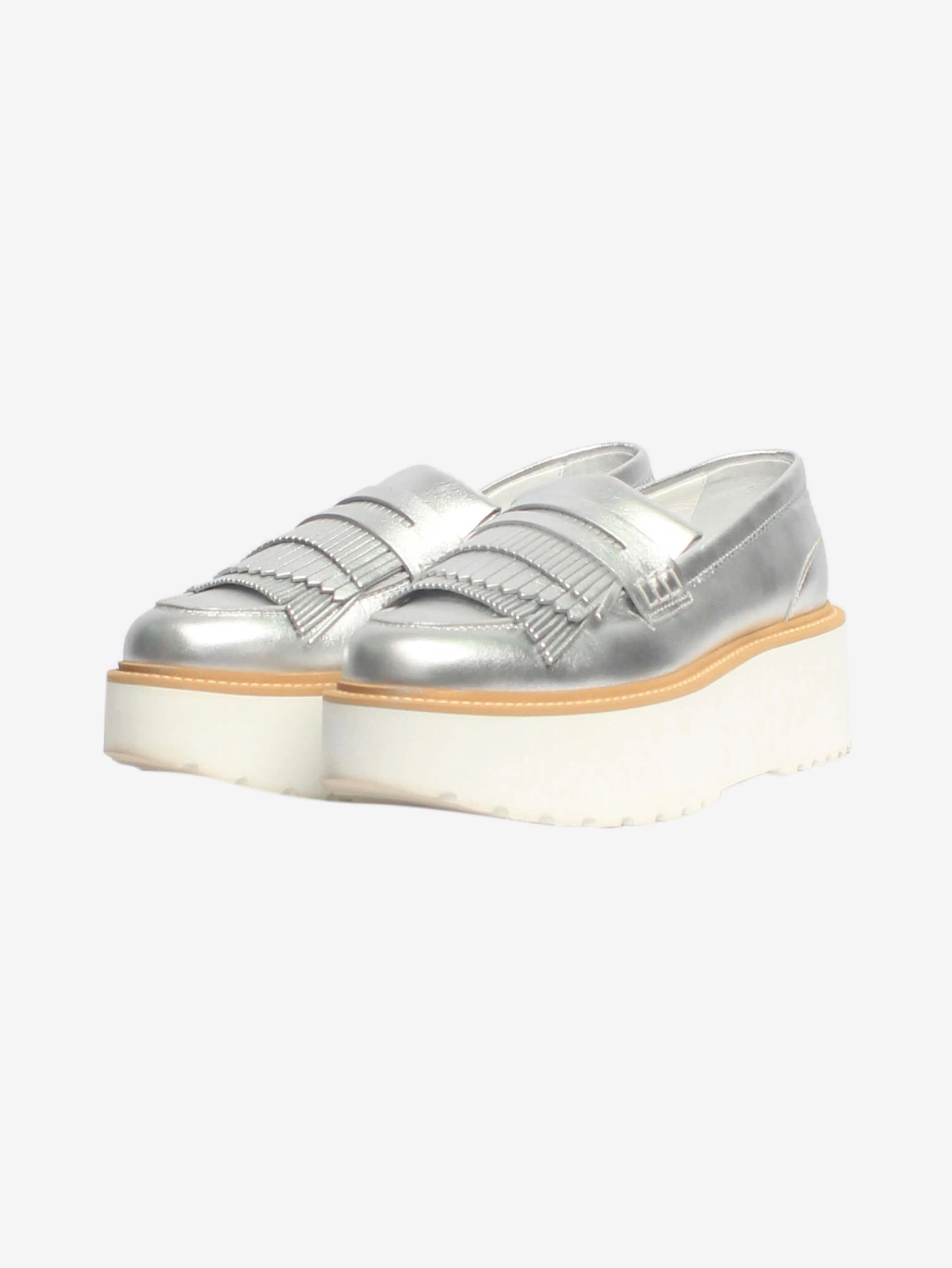 Silver platform loafers - size EU 36