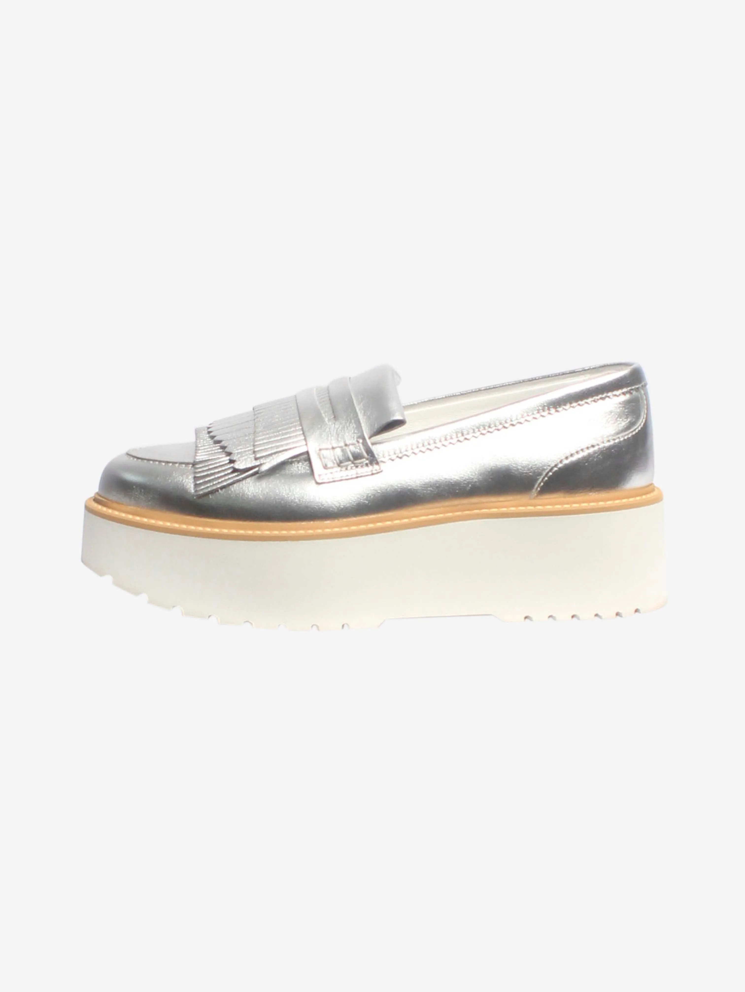 Silver platform loafers - size EU 36