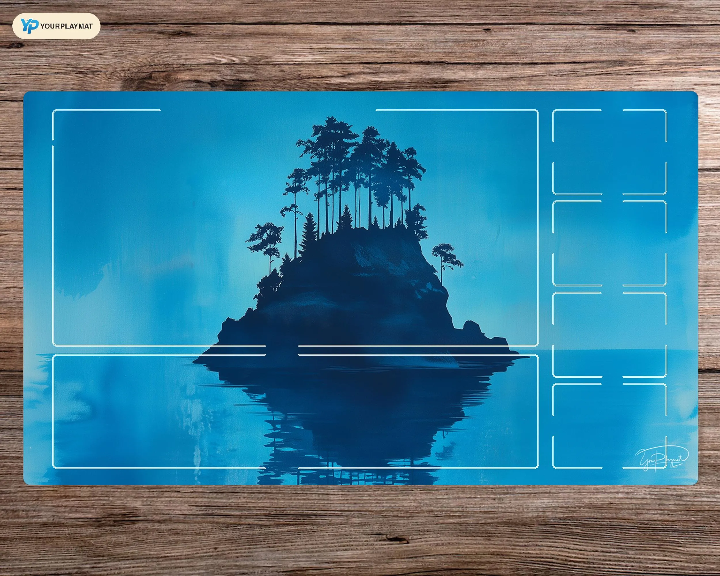 Solitary Serene Isle MTG Playmat - Board Game Mat for TCG - Premium Desk Mat for Card Game Players and Gaming