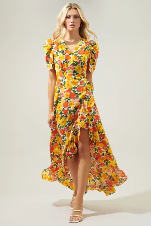 Tropicalia Abelia Hi Low Maxi Wrap Dress