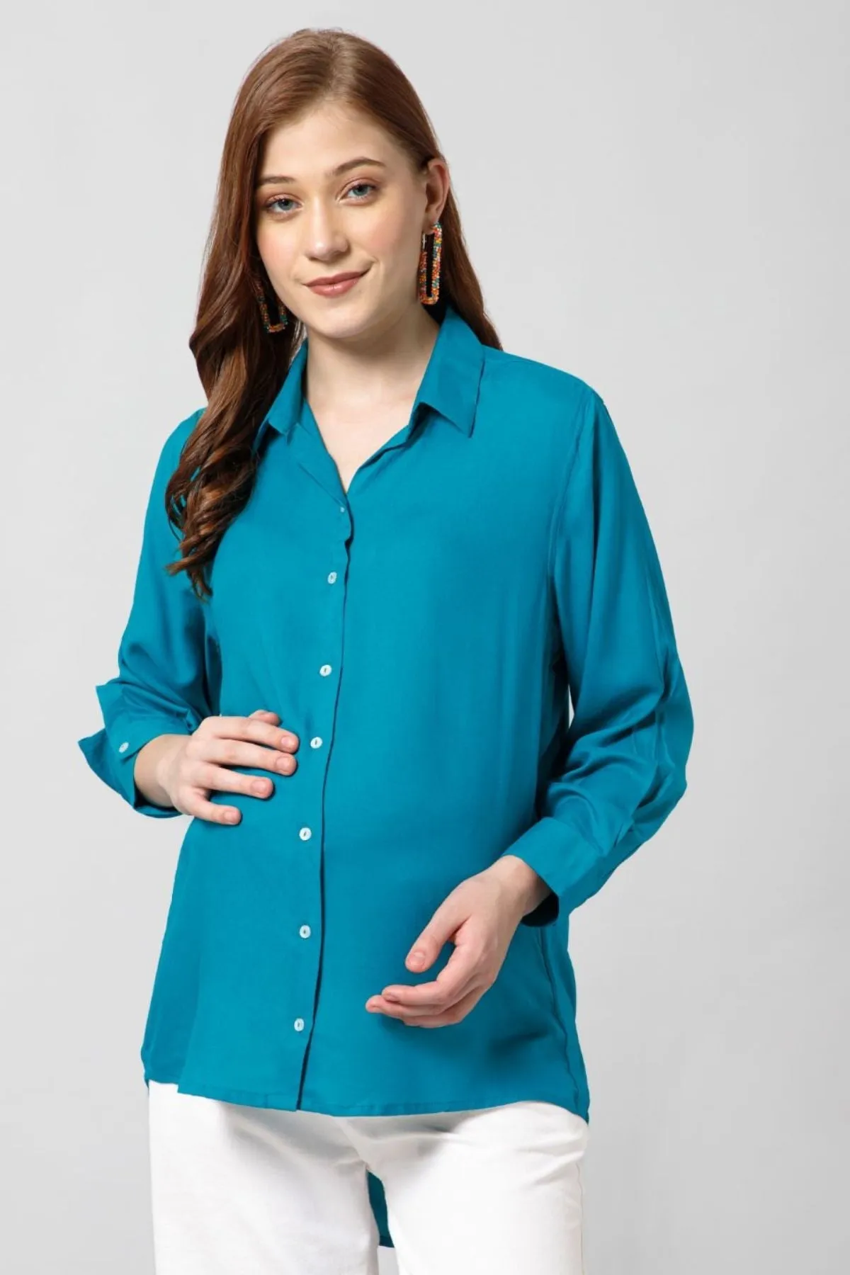 Turquoise Zipless Maternity Top