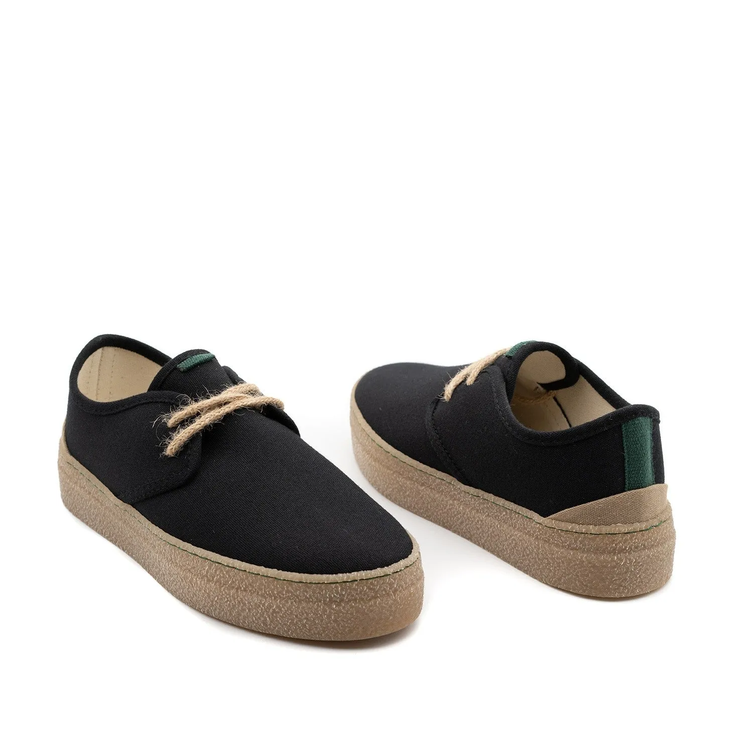 Vegan shoe black jute GOO001