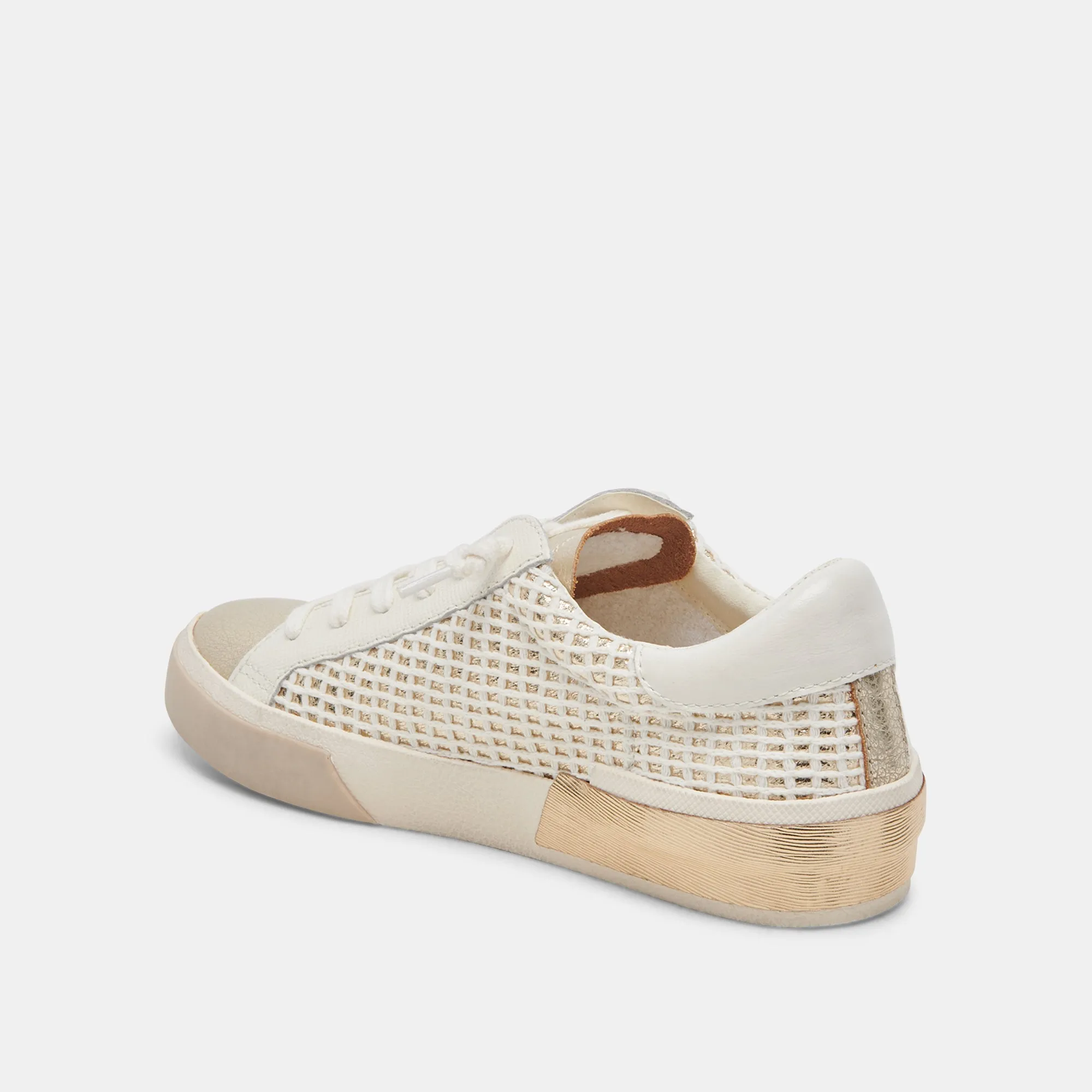 ZINA SNEAKERS BONE GOLD WOVEN - re:vita